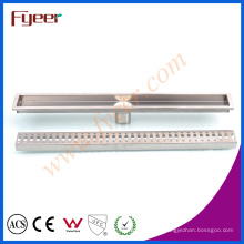 Fyeer Acier inoxydable Big Long Rectangle Linéaire Salle de bain Drain de plancher